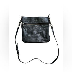 Kate Spade pre-loved black leather crossbody purse